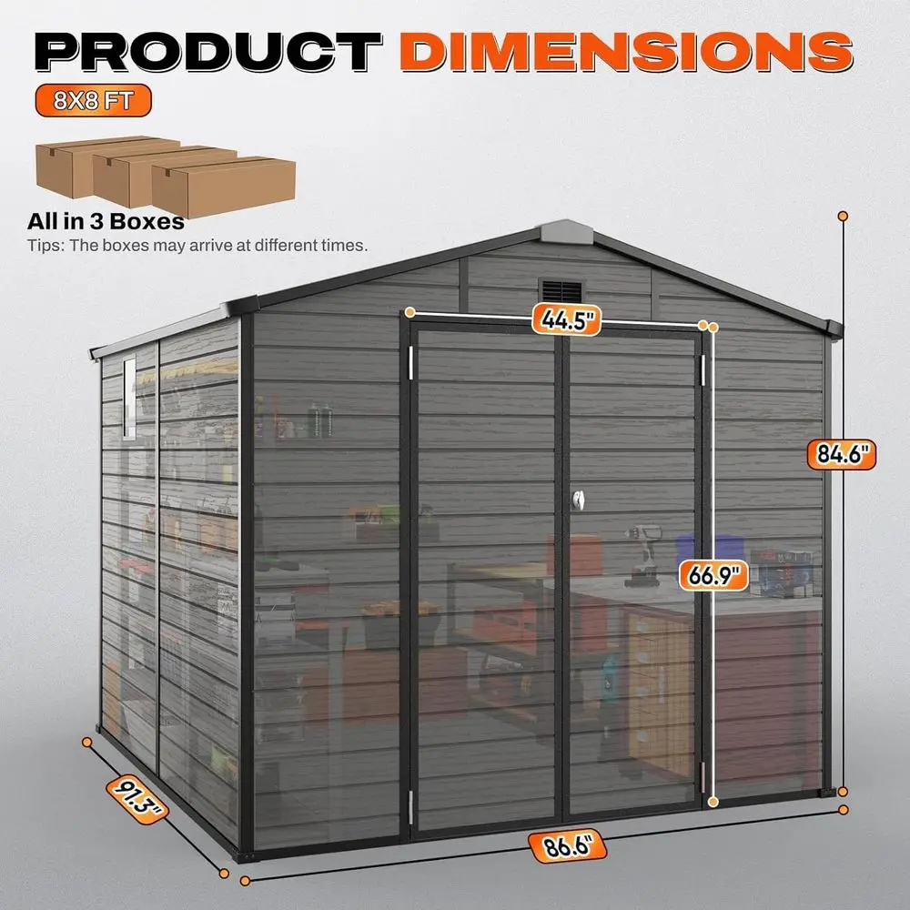8x8 Outdoor Storage Shed with  - Gardening Tools Plastic review and price
