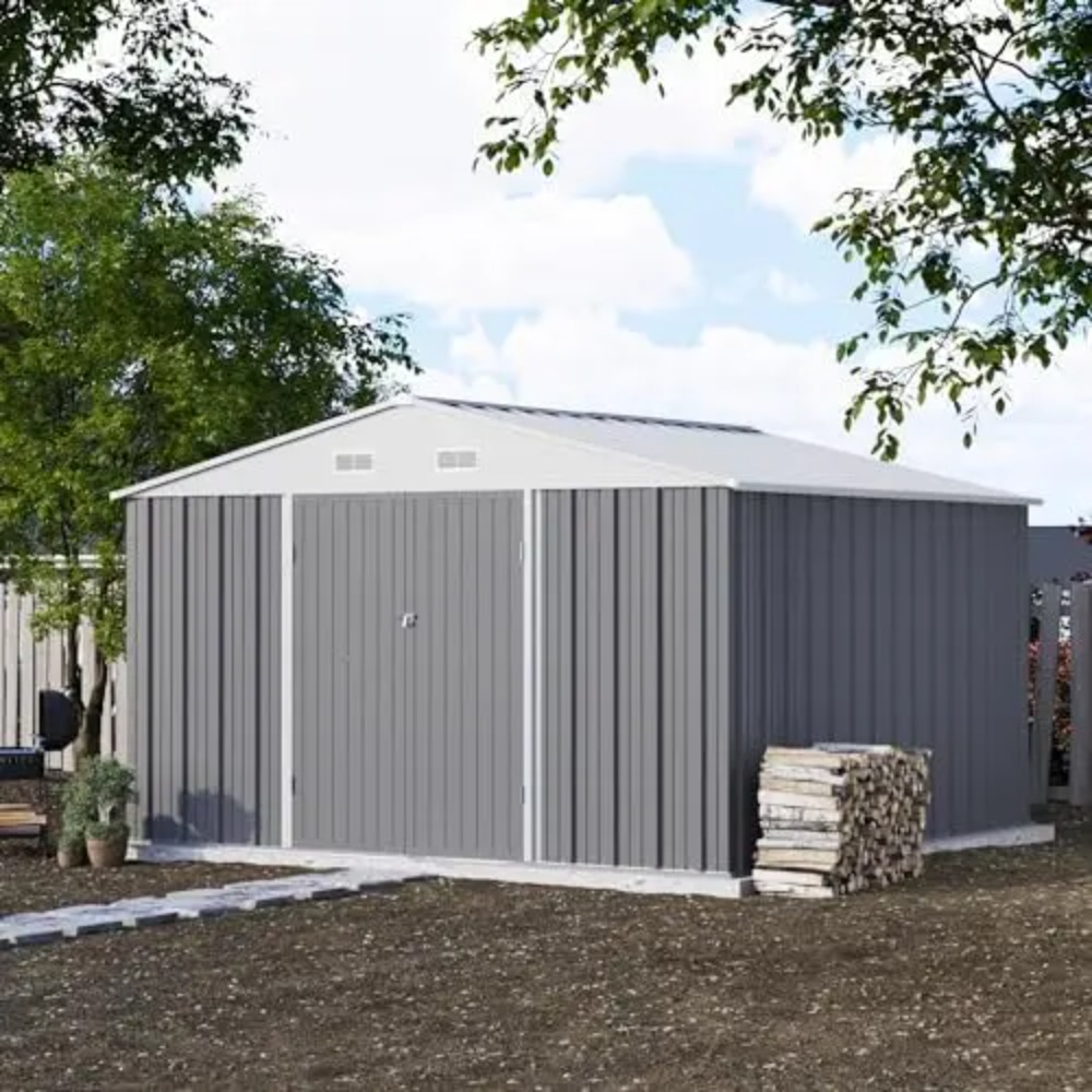 10x10 FT Metal Storage Shed, B - Gardening Tools Plastic review and price